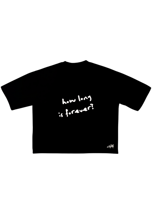 UNISEX ''HOW LONG IS FOREVER?'' BOXY CROPPED FIT T-SHIRT