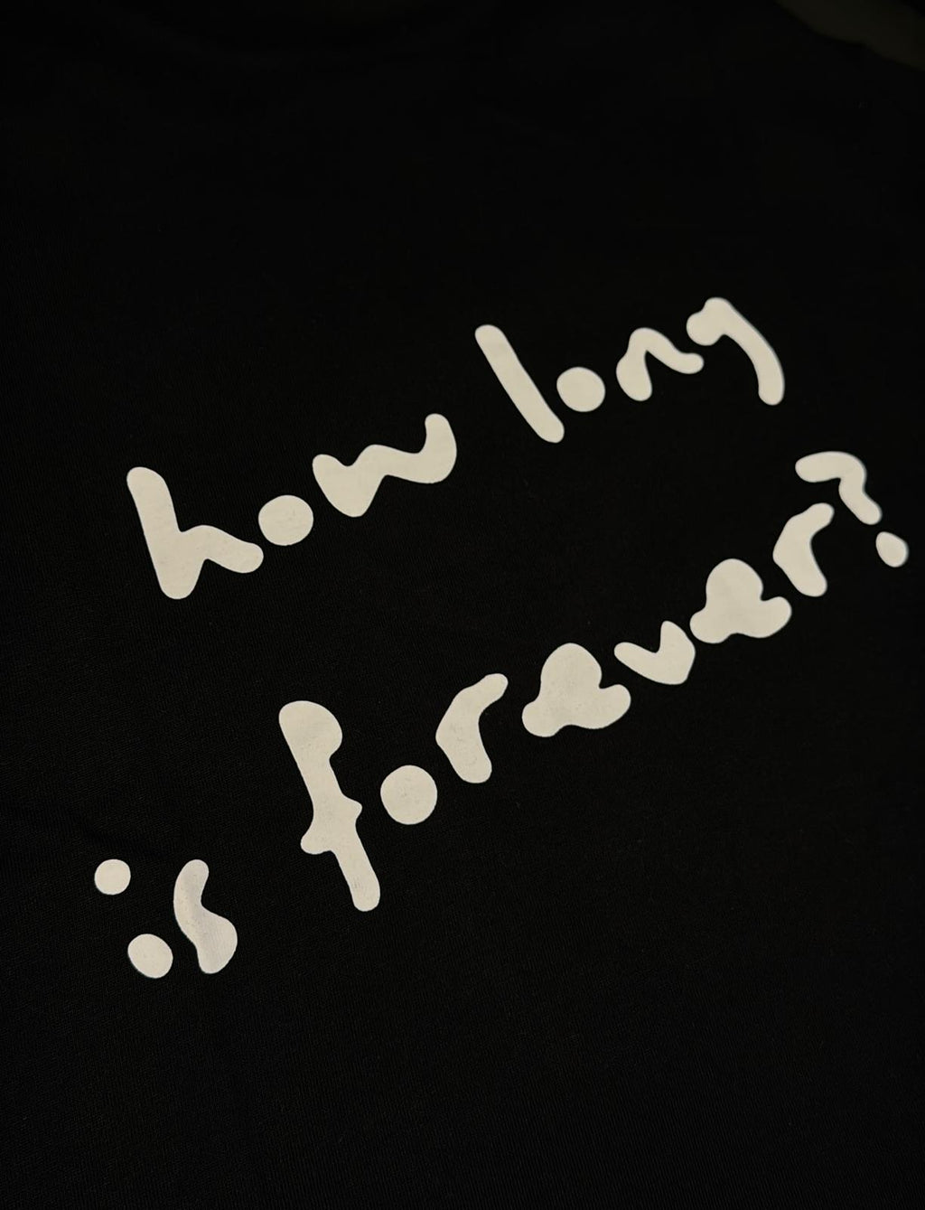 UNISEX ''HOW LONG IS FOREVER?'' BOXY CROPPED FIT T-SHIRT